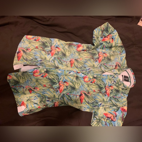 Fried Denim NYC Hawaiian shirt with flamingo print - Picture 6 of 8